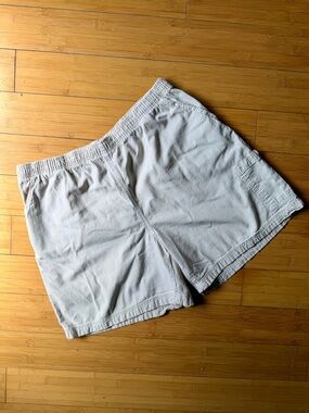 Vintage Erika Cotton Linen Look Shorts Neutral Elastic Waist Coastal Grandma